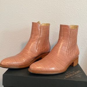 Embossed leather boots
